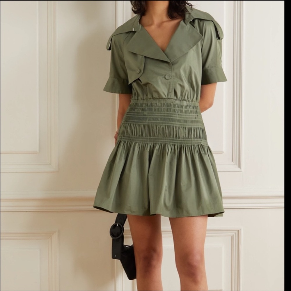 Self Portrait Army Green Mini Dress